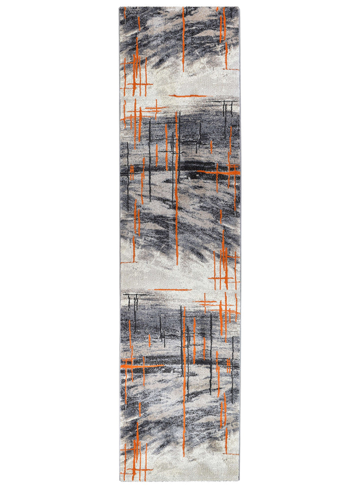 Novus Grey Orange Rug - Turkish-inspired modern rug from Treasures of Turkey