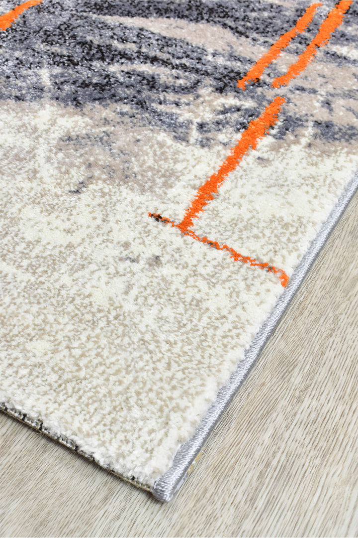 Novus Grey Orange Rug - Turkish-inspired modern rug from Treasures of Turkey