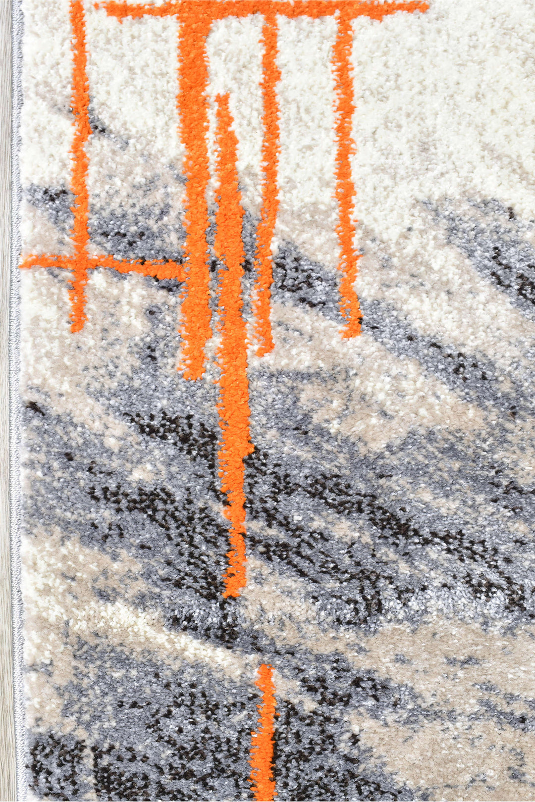 Novus Grey Orange Rug - Turkish-inspired modern rug from Treasures of Turkey