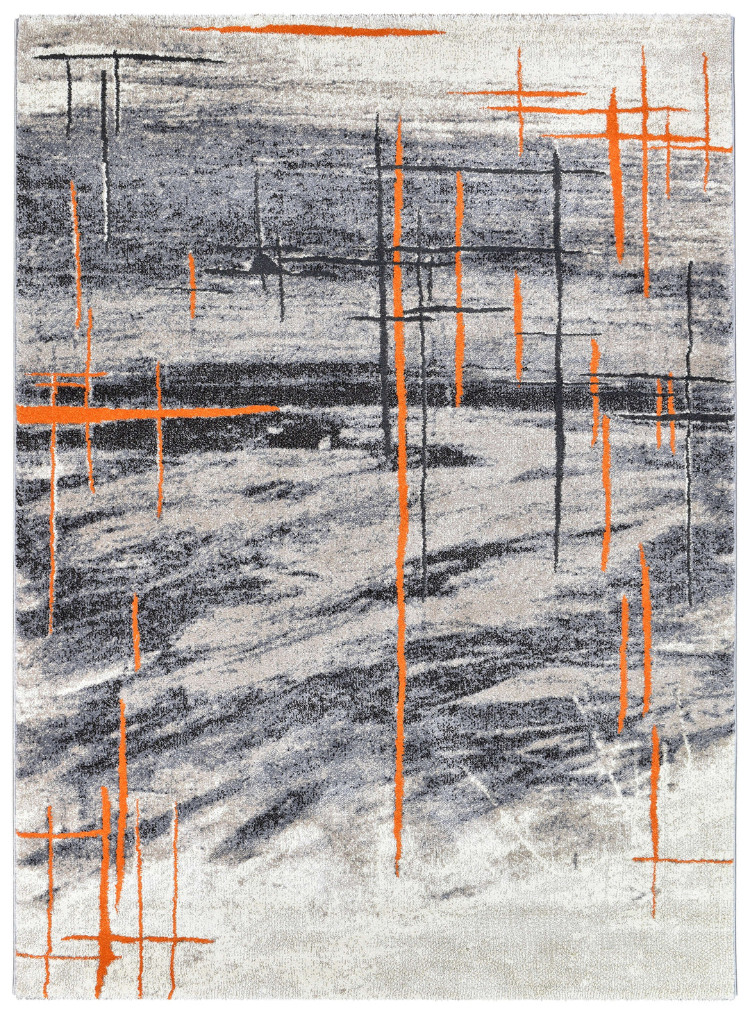 Novus Grey Orange Rug - Turkish-inspired modern rug from Treasures of Turkey