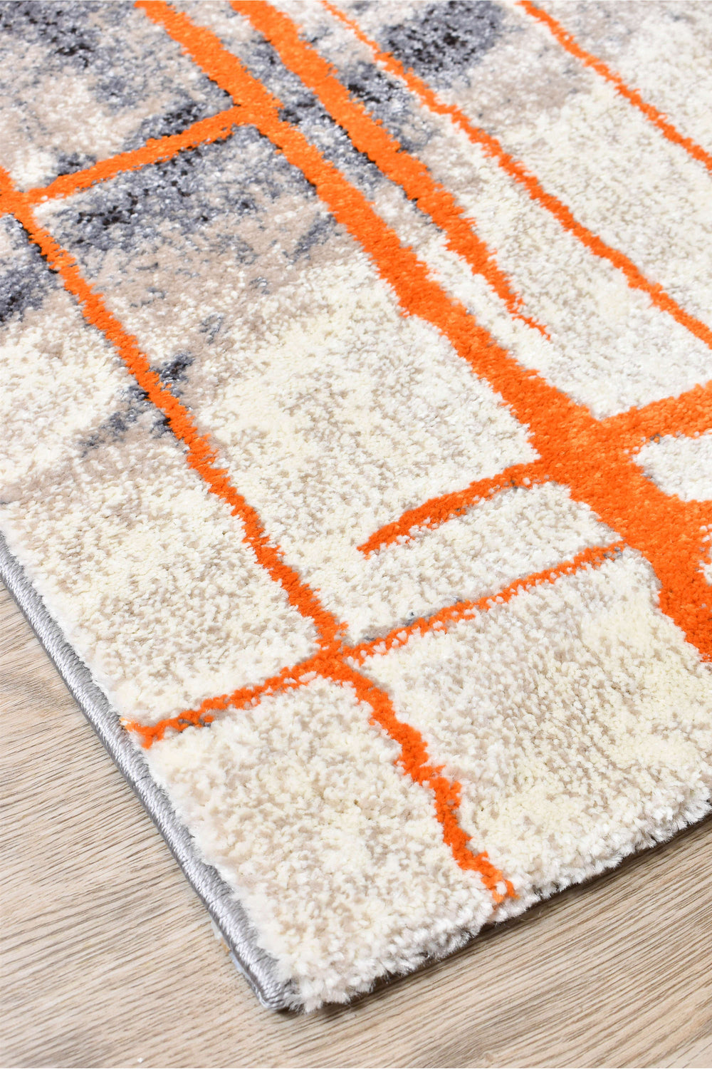 Novus Grey Orange Rug - Turkish-inspired modern rug from Treasures of Turkey