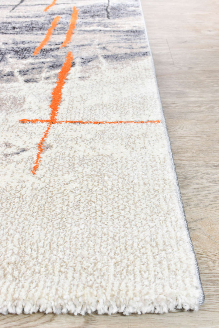 Novus Grey Orange Rug - Turkish-inspired modern rug from Treasures of Turkey