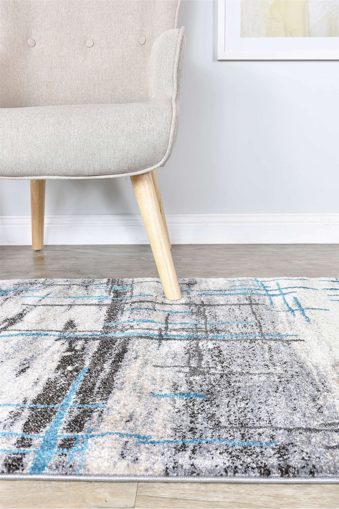 Novus 726AA Grey Turquoise Runner - Turkish-inspired modern rug from Treasures of Turkey