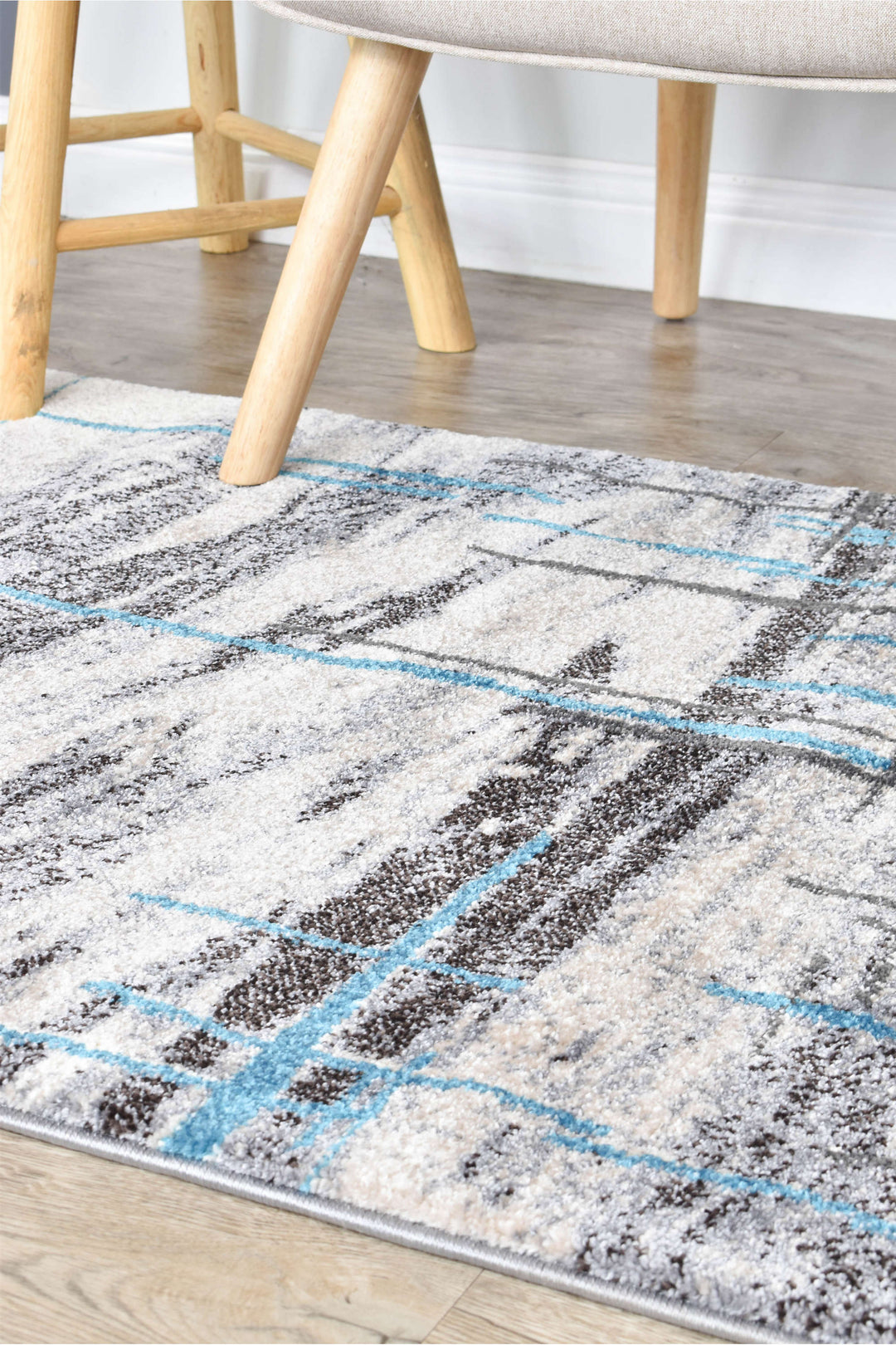 Novus 726AA Grey Turquoise Runner - Turkish-inspired modern rug from Treasures of Turkey