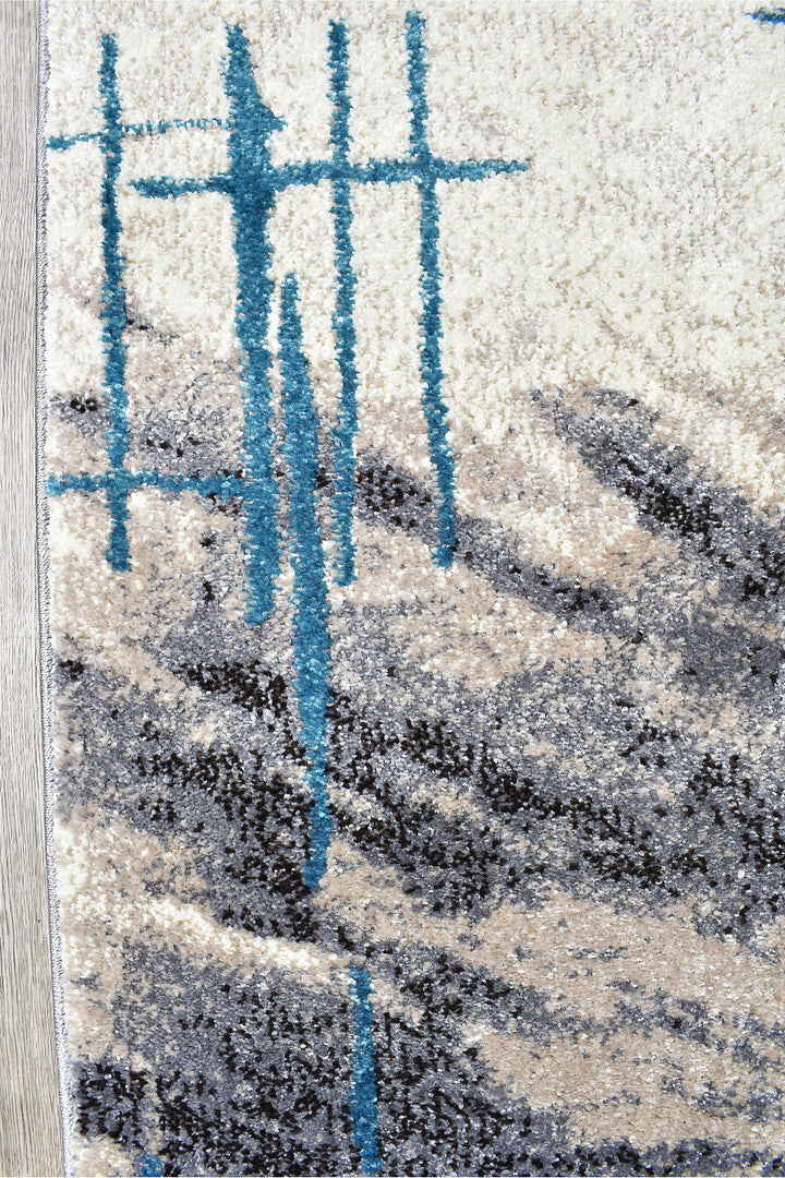 Novus 726AA Grey Turquoise Rug - Turkish-inspired modern rug from Treasures of Turkey