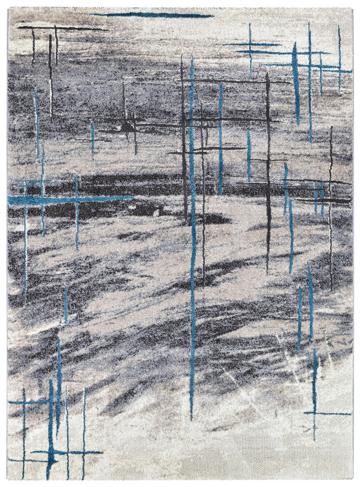 Novus 726AA Grey Turquoise Rug - Turkish-inspired modern rug from Treasures of Turkey