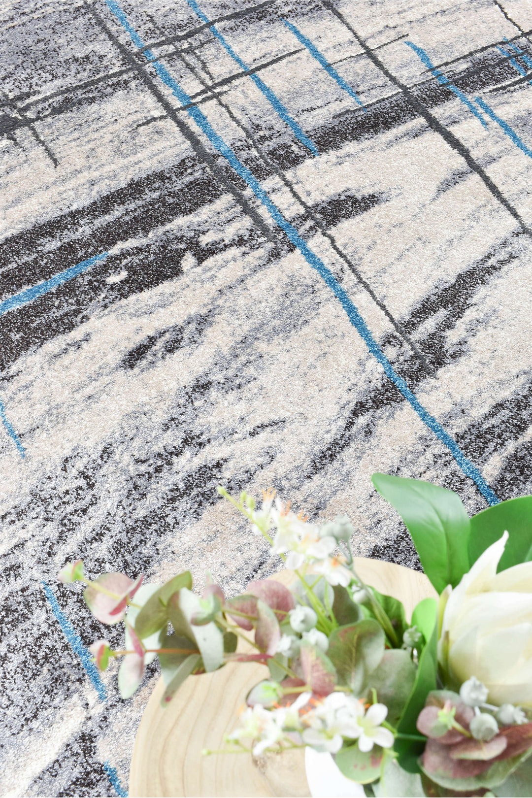 Novus 726AA Grey Turquoise Rug - Turkish-inspired modern rug from Treasures of Turkey