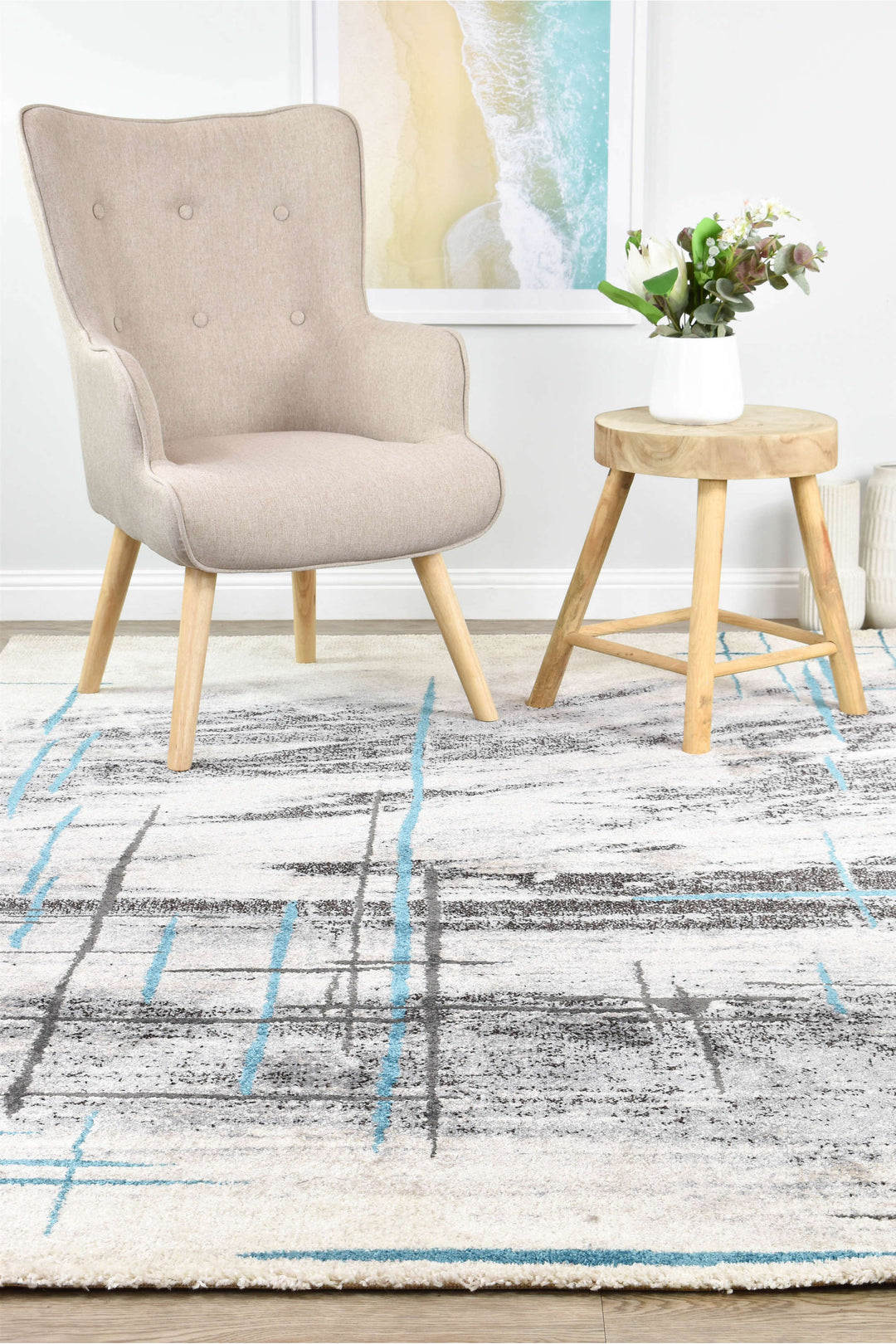 Novus 726AA Grey Turquoise Rug - Turkish-inspired modern rug from Treasures of Turkey