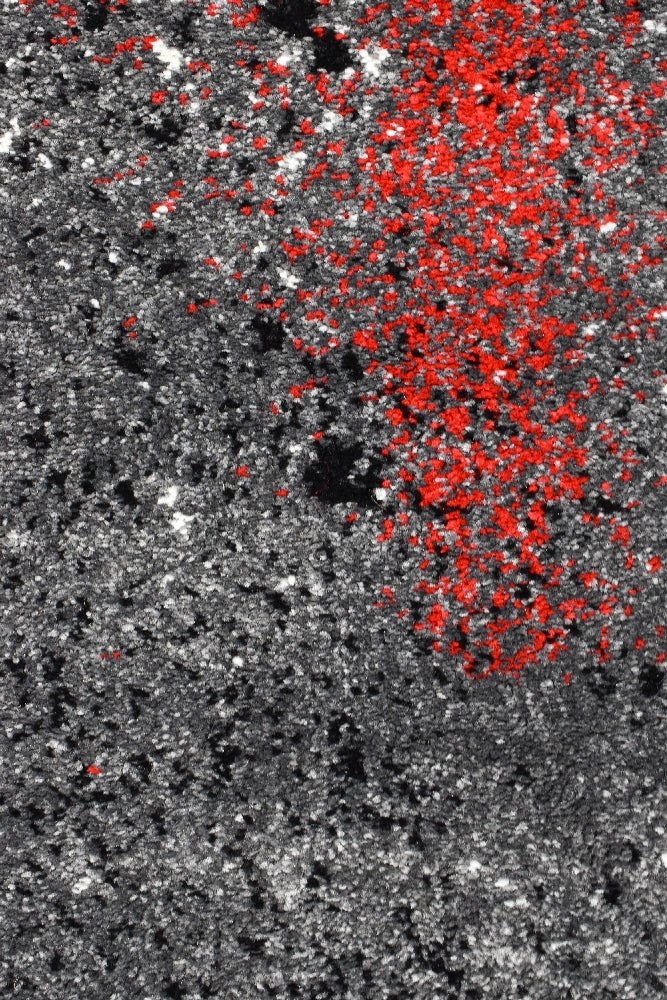 Novas Grey Red Rug - Turkish-inspired modern rug from Treasures of Turkey