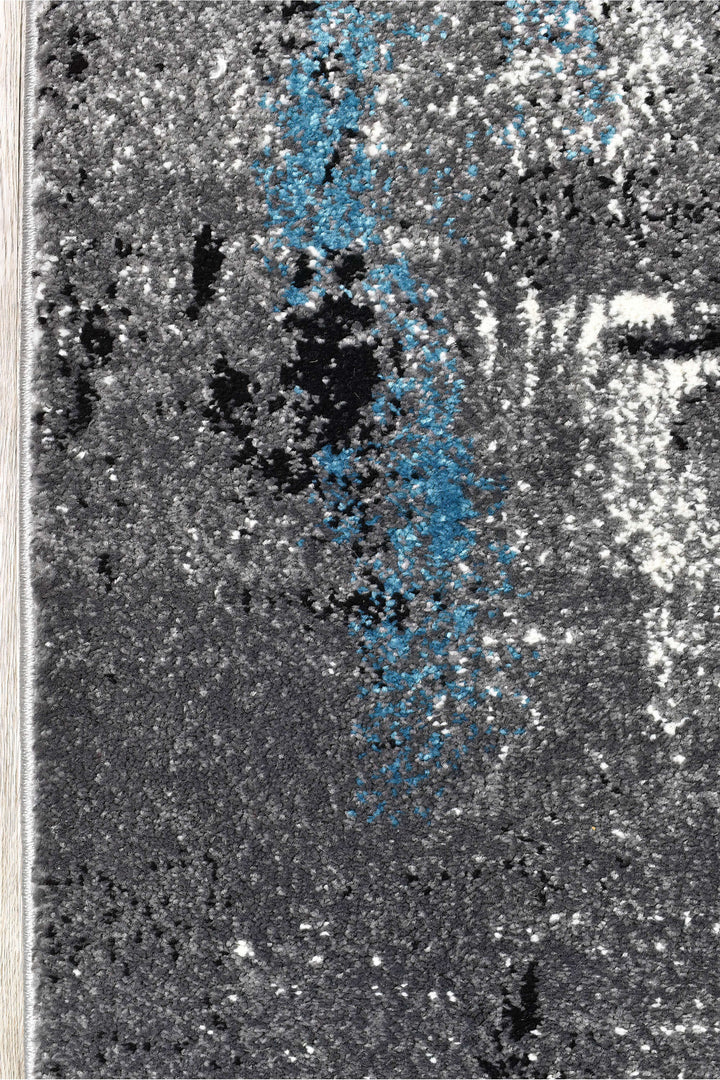 Novas Grey Turquoise Rug - Turkish-inspired modern rug from Treasures of Turkey
