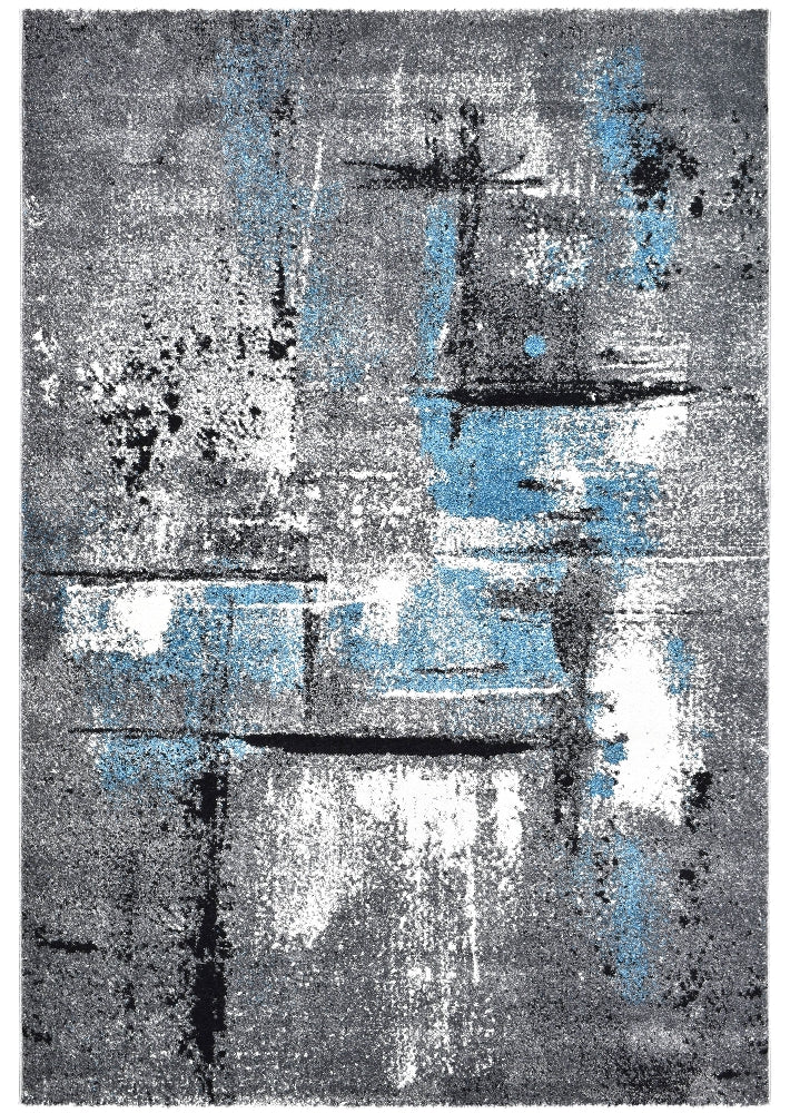 Novas Grey Turquoise Rug - Turkish-inspired modern rug from Treasures of Turkey