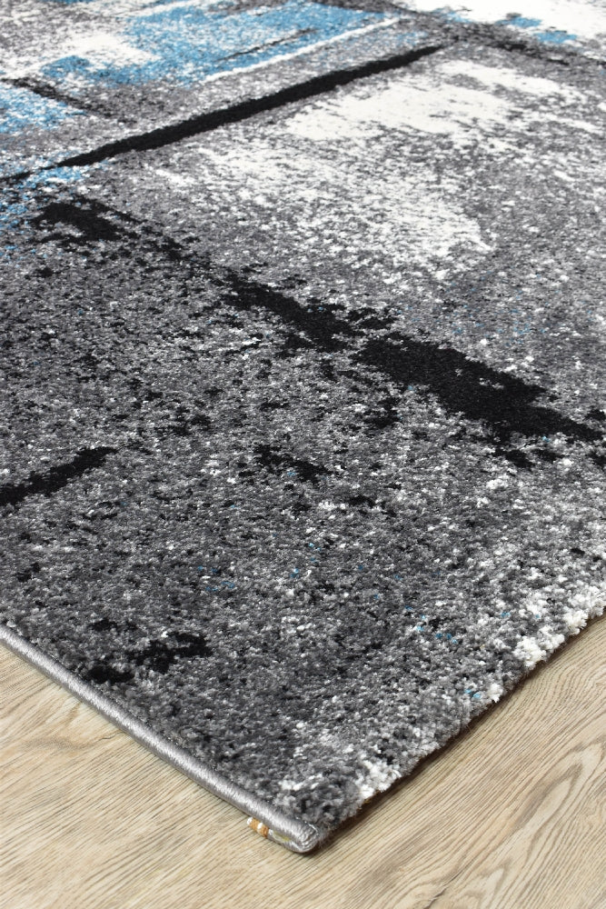 Novas Grey Turquoise Rug - Turkish-inspired modern rug from Treasures of Turkey