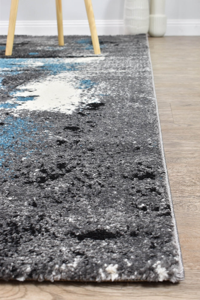 Novas Grey Turquoise Rug - Turkish-inspired modern rug from Treasures of Turkey