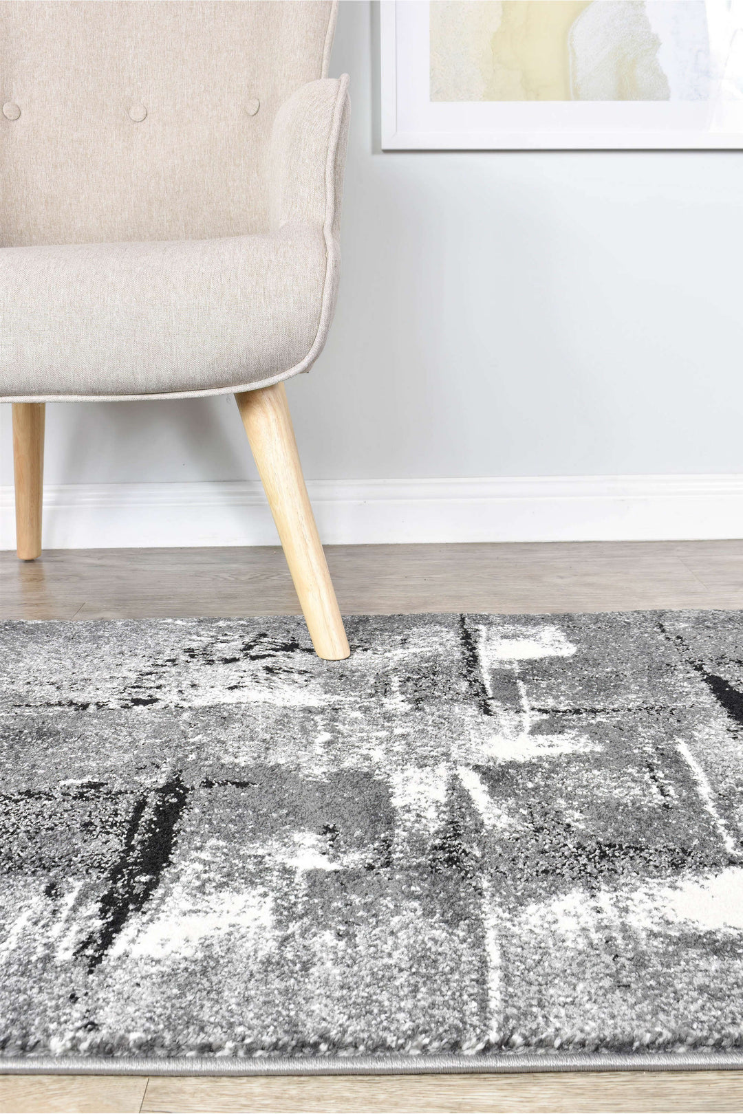 Novas Light Grey Dark Grey Rug - Turkish-inspired modern rug from Treasures of Turkey