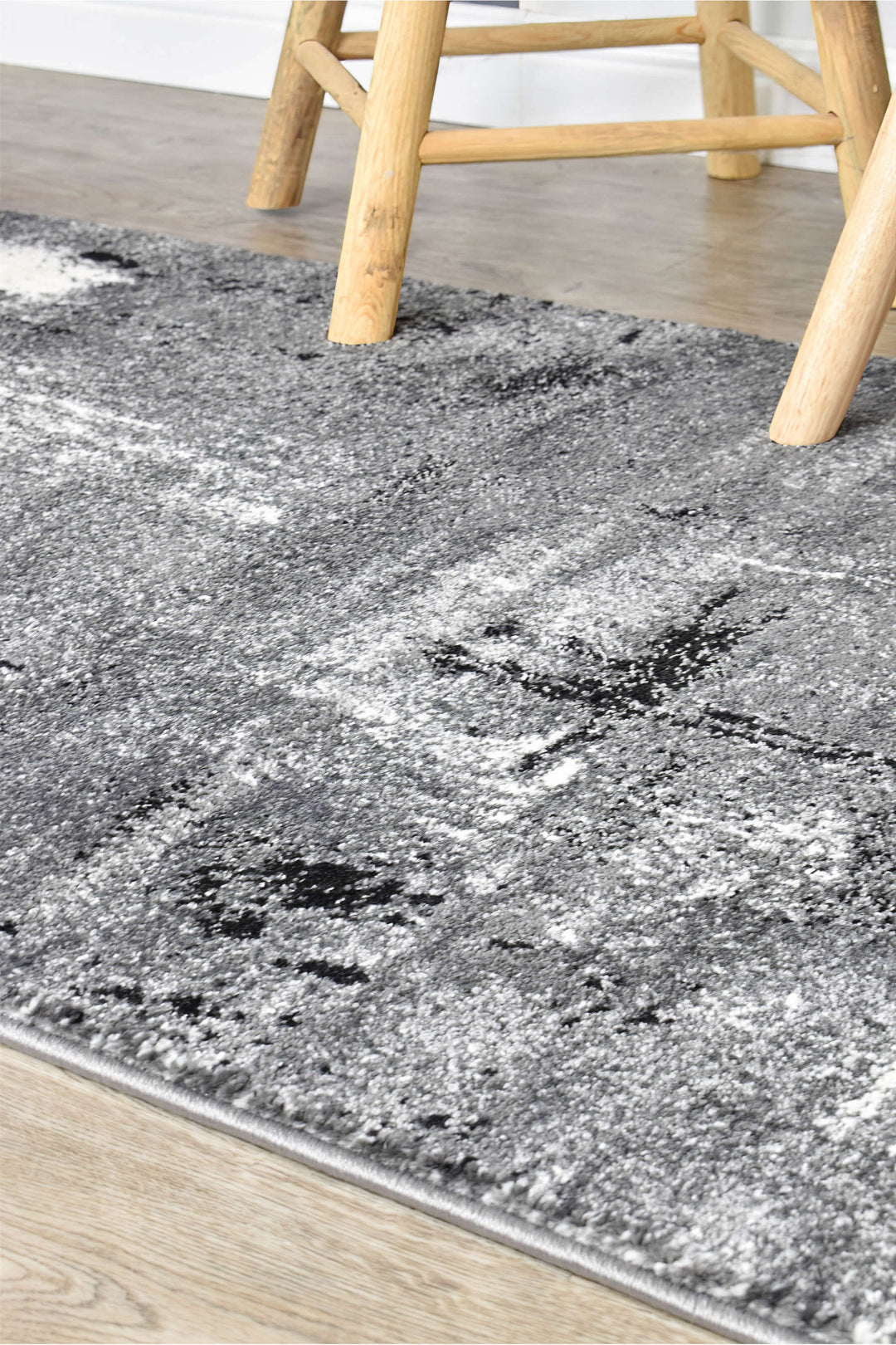 Novas Light Grey Dark Grey Runner - Turkish-inspired hallway runner rug from Treasures of Turkey