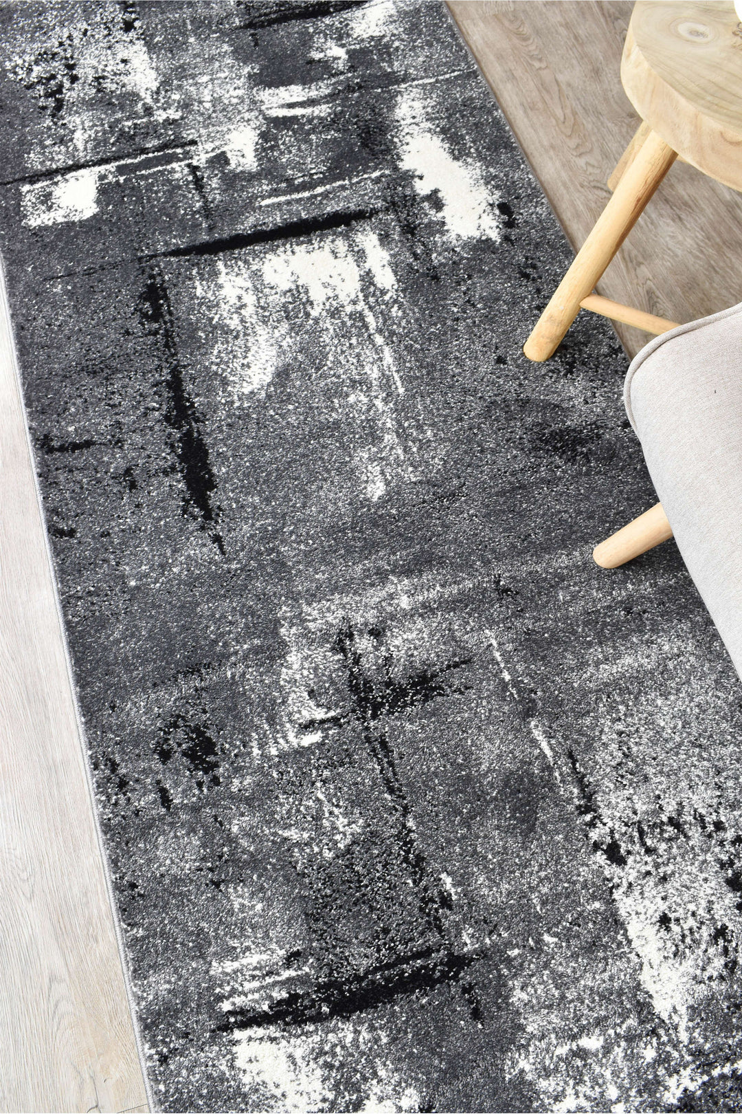 Novas Light Grey Dark Grey Rug - Turkish-inspired modern rug from Treasures of Turkey