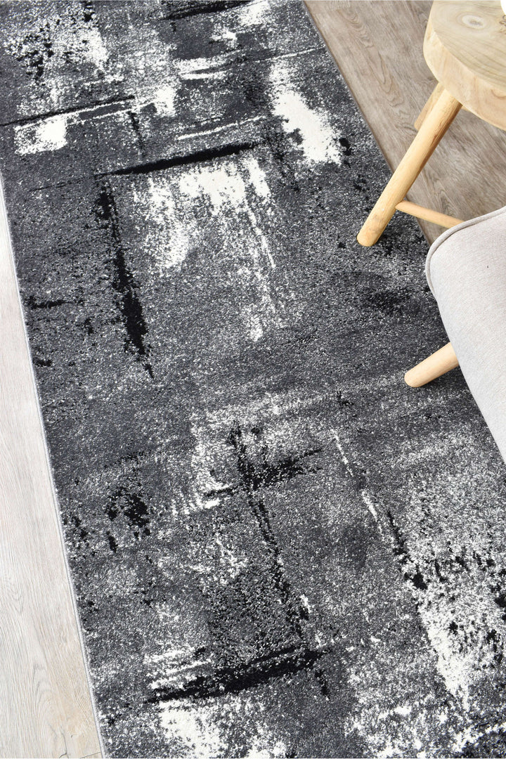 Novas Light Grey Dark Grey Rug - Turkish-inspired modern rug from Treasures of Turkey