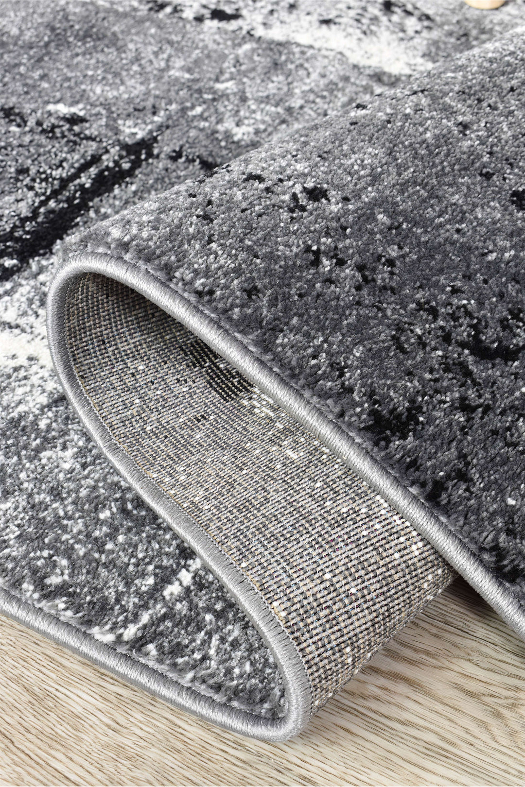 Novas Light Grey Dark Grey Rug - Turkish-inspired modern rug from Treasures of Turkey