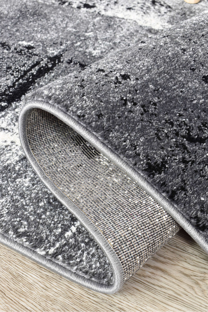 Novas Light Grey Dark Grey Rug - Turkish-inspired modern rug from Treasures of Turkey