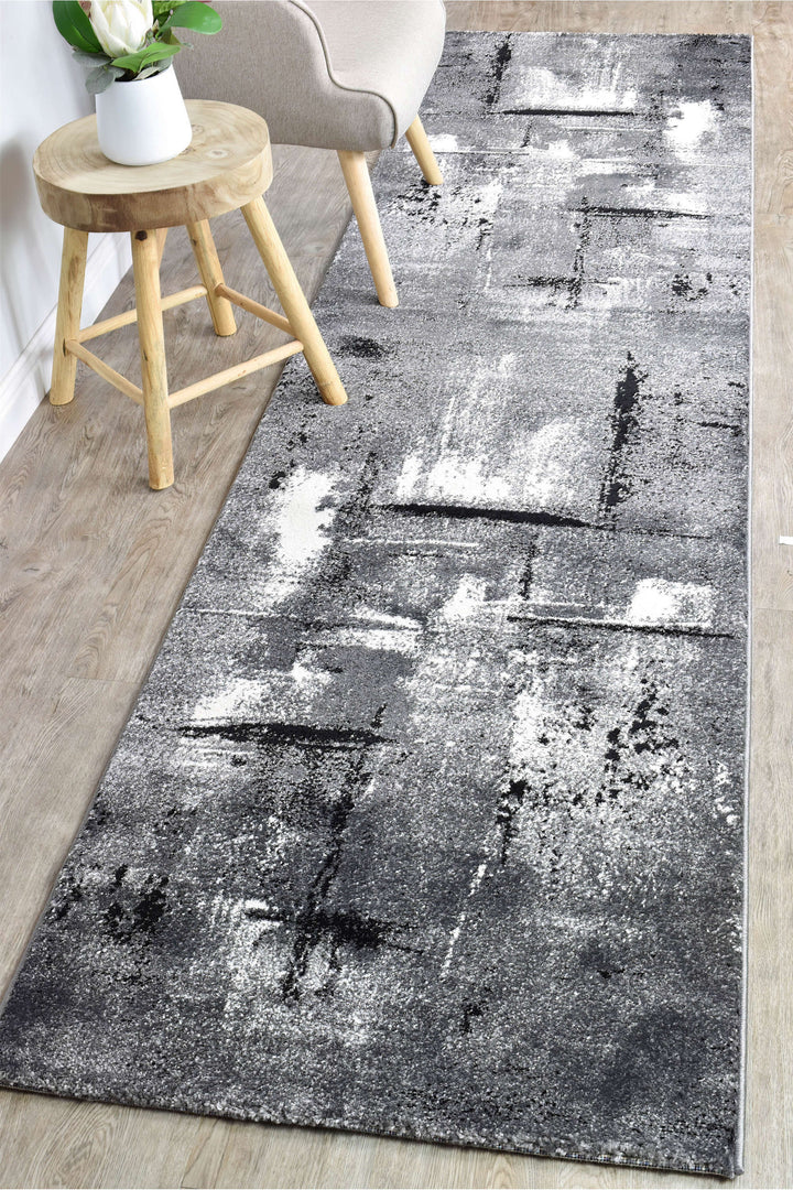 Novas Light Grey Dark Grey Rug - Turkish-inspired modern rug from Treasures of Turkey