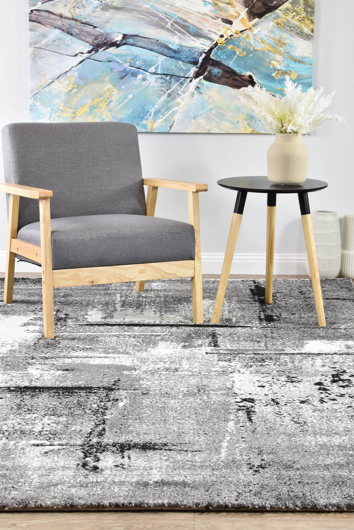 Novas Light Grey Dark Grey Rug - Turkish-inspired modern rug from Treasures of Turkey