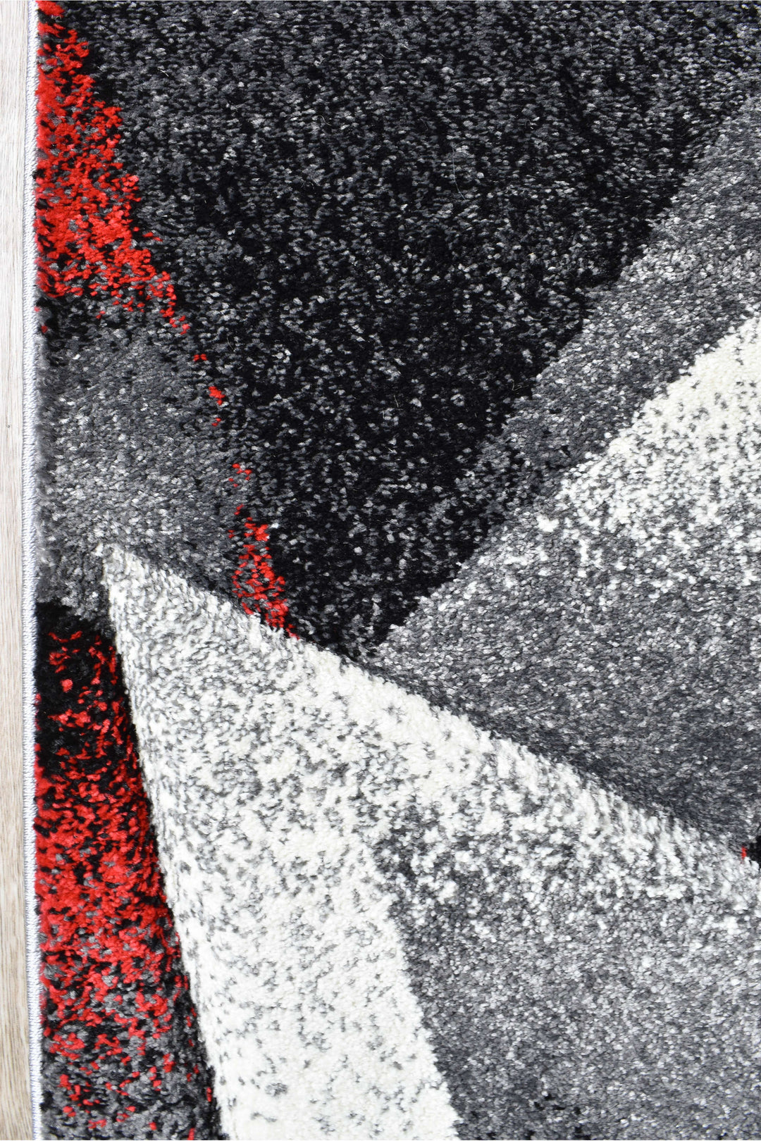 Novas Grey Red Rug - Turkish-inspired modern rug from Treasures of Turkey