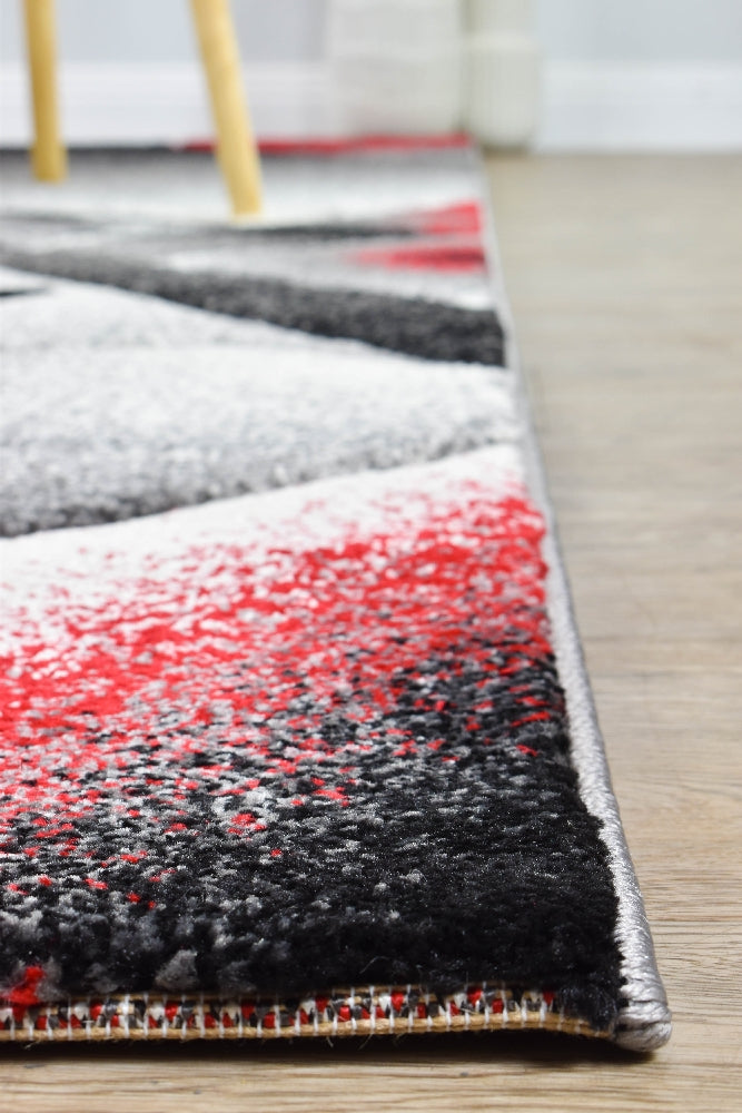 Novas Grey Red Rug - Turkish-inspired modern rug from Treasures of Turkey
