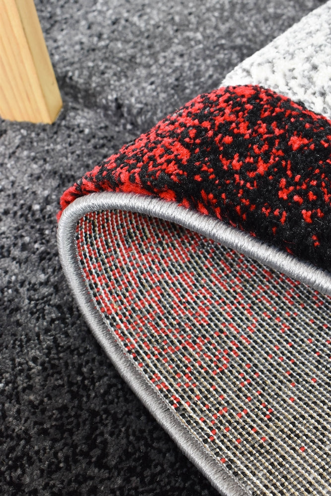 Novas Grey Red Rug - Turkish-inspired modern rug from Treasures of Turkey