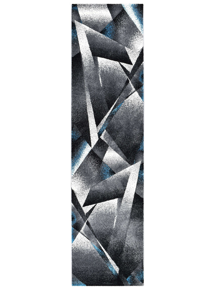 Novas Grey Turquoise Runner - Turkish-inspired hallway runner rug from Treasures of Turkey