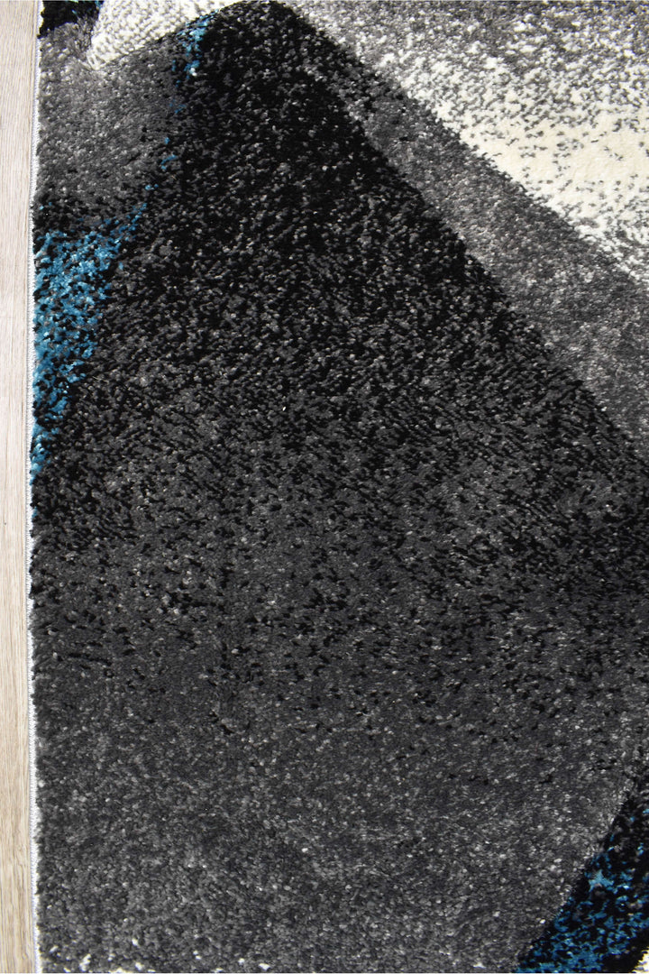 Novas Grey Turquoise Rug - Turkish-inspired modern rug from Treasures of Turkey