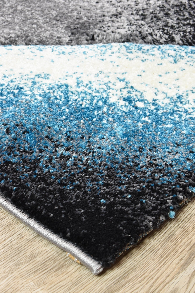 Novas Grey Turquoise Rug - Turkish-inspired modern rug from Treasures of Turkey