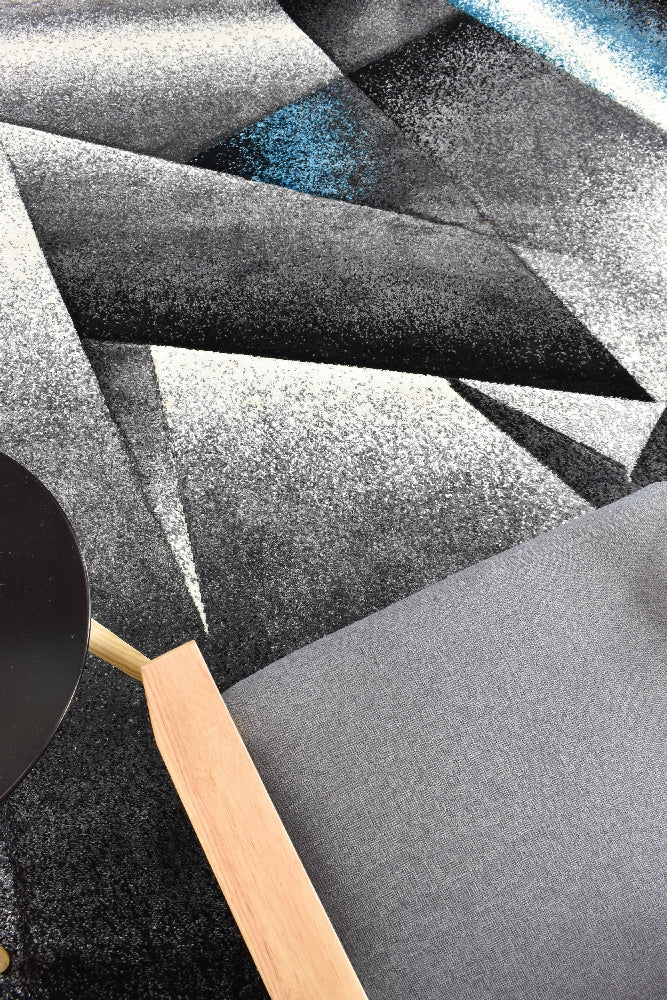 Novas Grey Turquoise Rug - Turkish-inspired modern rug from Treasures of Turkey