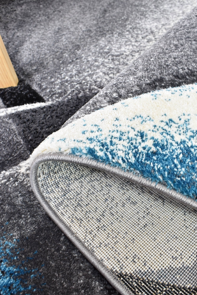 Novas Grey Turquoise Rug - Turkish-inspired modern rug from Treasures of Turkey