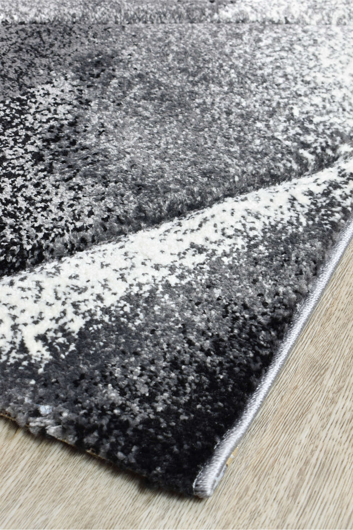 Novas Light Grey Dark Grey Rug - Turkish-inspired modern rug from Treasures of Turkey