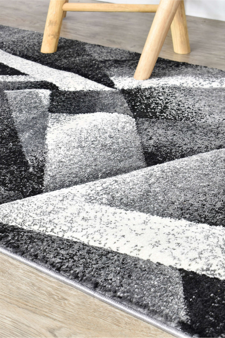 Novas Light Grey Dark Grey Rug - Turkish-inspired modern rug from Treasures of Turkey