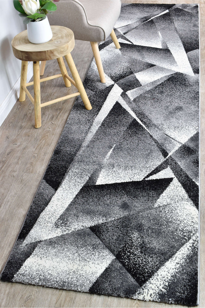 Novas Light Grey Dark Grey Rug - Turkish-inspired modern rug from Treasures of Turkey