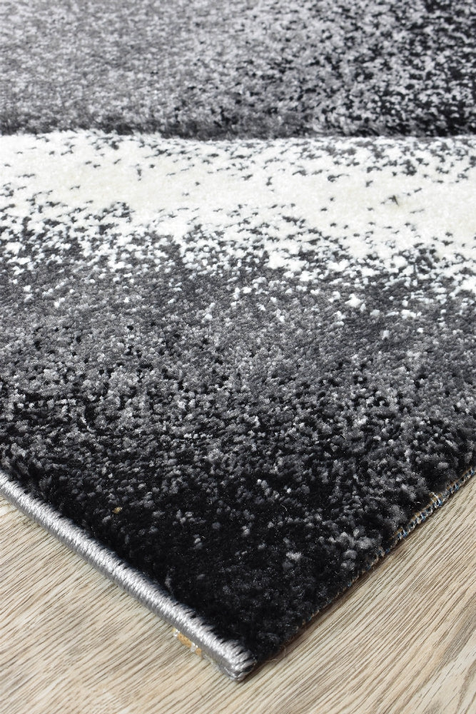 Novas Light Grey Dark Grey Rug - Turkish-inspired modern rug from Treasures of Turkey
