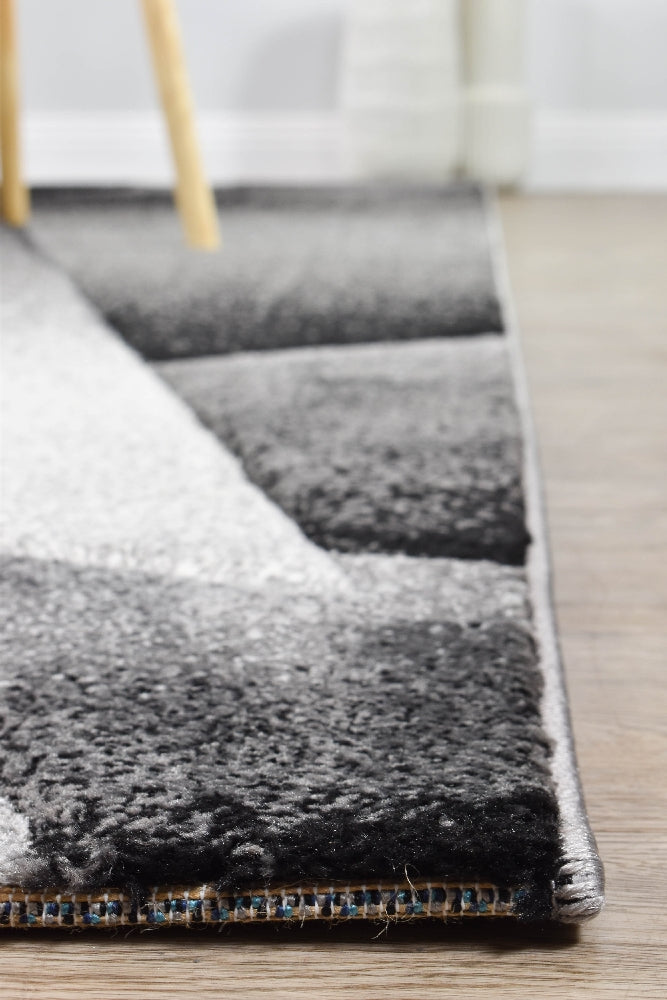 Novas Light Grey Dark Grey Rug - Turkish-inspired modern rug from Treasures of Turkey