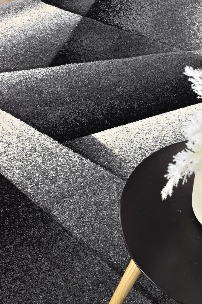 Novas Light Grey Dark Grey Rug - Turkish-inspired modern rug from Treasures of Turkey
