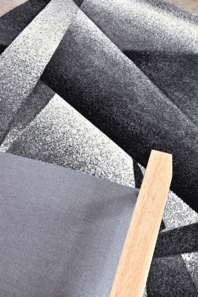 Novas Light Grey Dark Grey Rug - Turkish-inspired modern rug from Treasures of Turkey