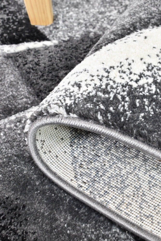 Novas Light Grey Dark Grey Rug - Turkish-inspired modern rug from Treasures of Turkey