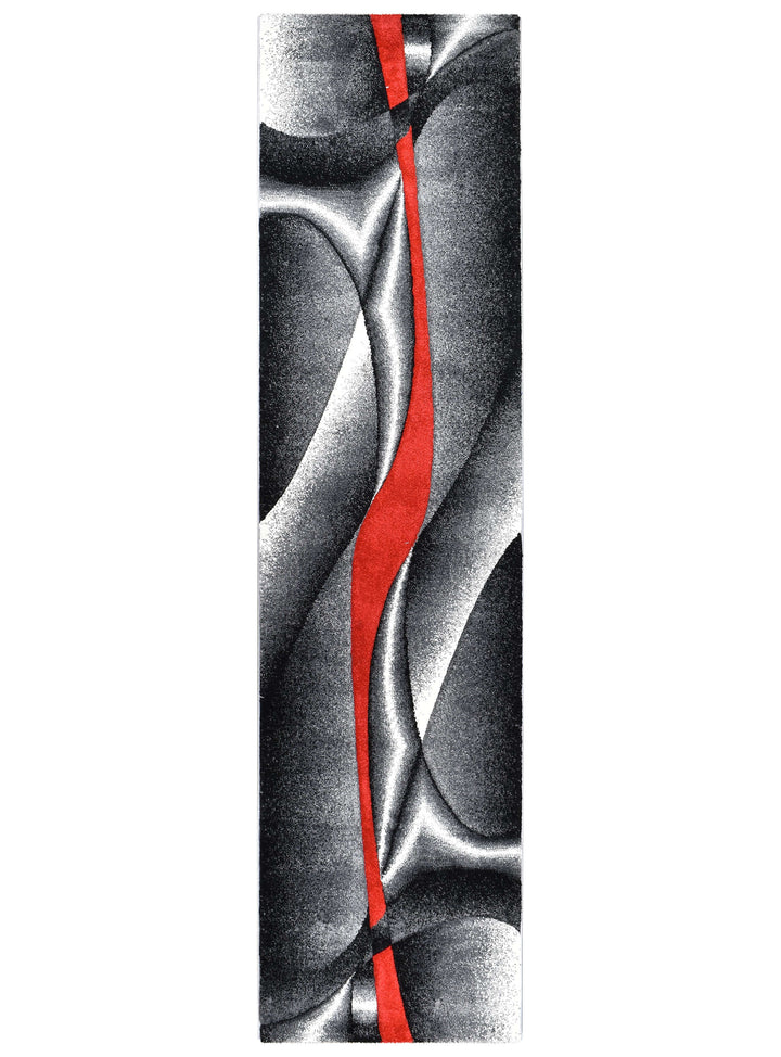 Novas Grey Red Rug - Turkish-inspired modern rug from Treasures of Turkey