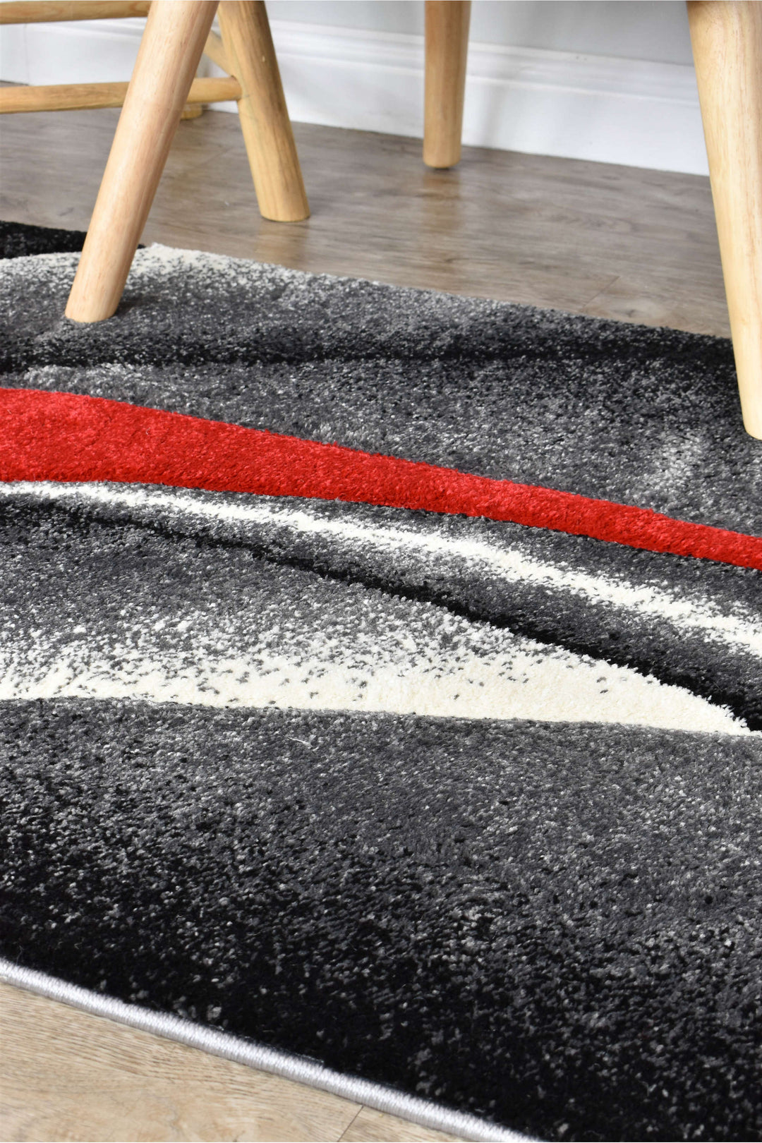 Novas Grey Red Rug - Turkish-inspired modern rug from Treasures of Turkey