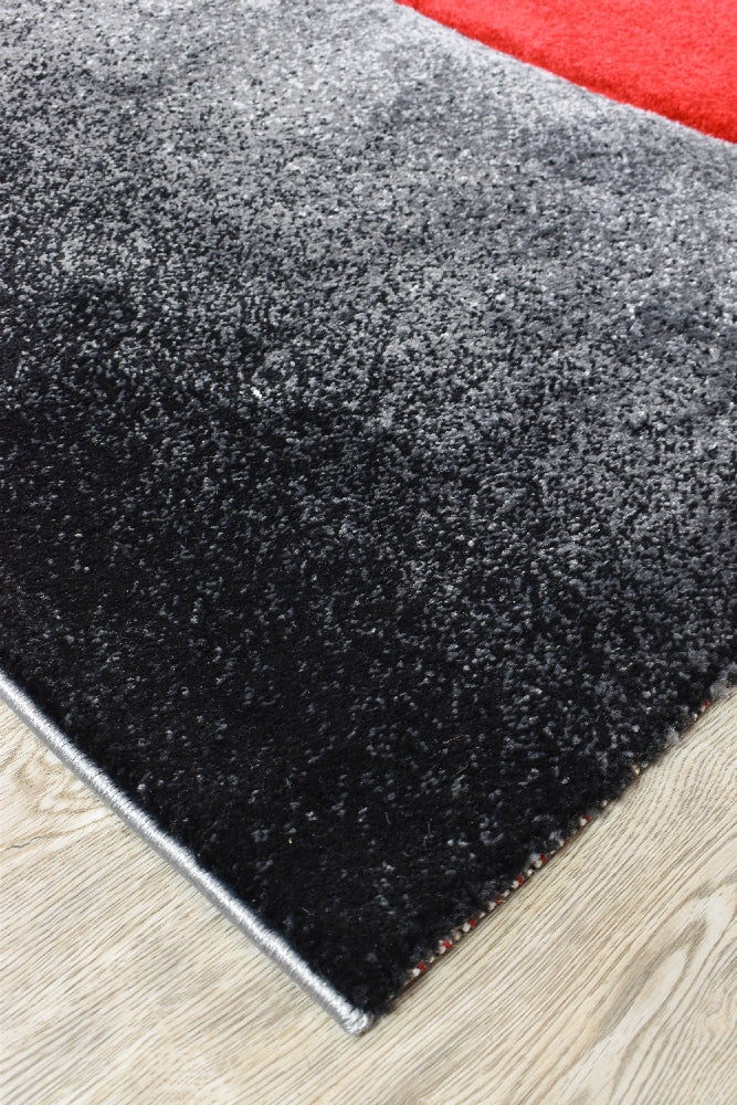 Novas Grey Red Rug - Turkish-inspired modern rug from Treasures of Turkey
