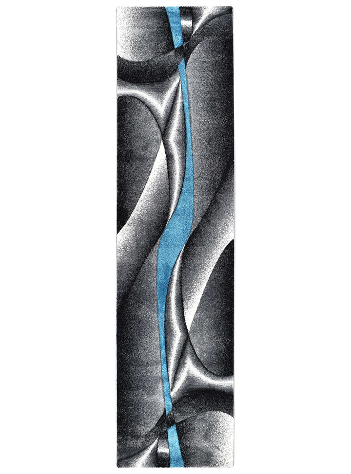 Novas Grey Turquoise Rug - Turkish-inspired modern rug from Treasures of Turkey