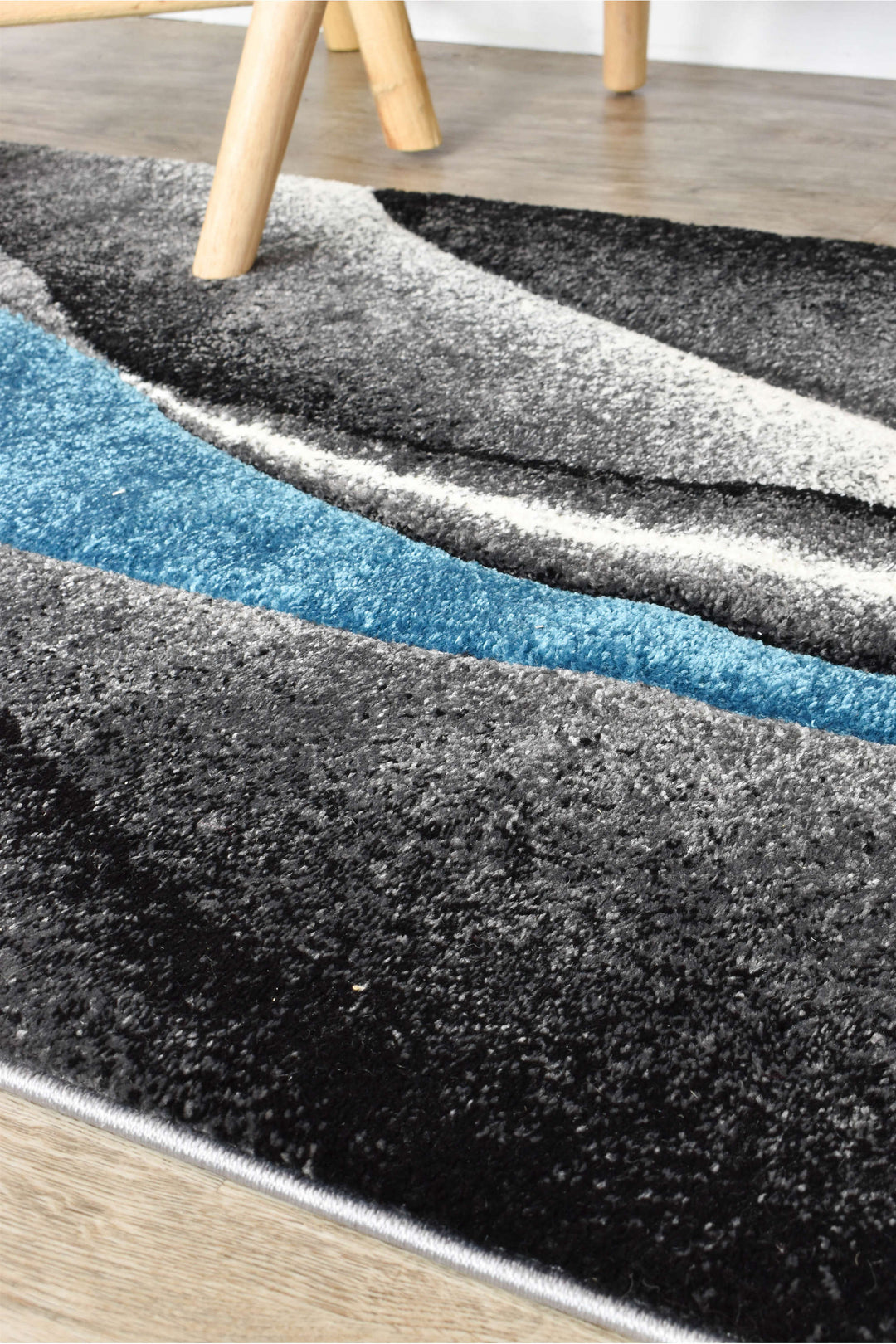 Novas Grey Turquoise Rug - Turkish-inspired modern rug from Treasures of Turkey