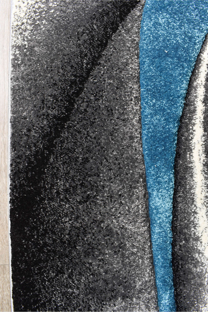 Novas Grey Turquoise Rug - Turkish-inspired modern rug from Treasures of Turkey