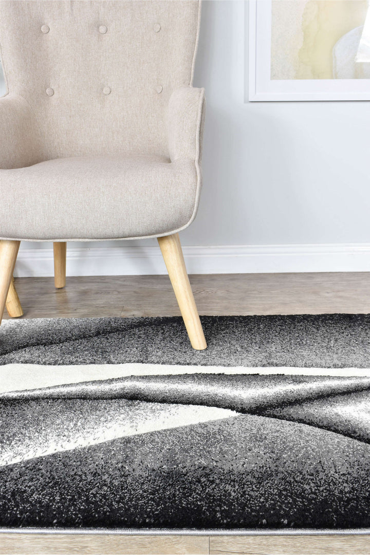 Novas Light Grey Dark Grey Runner - Turkish-inspired hallway runner rug from Treasures of Turkey