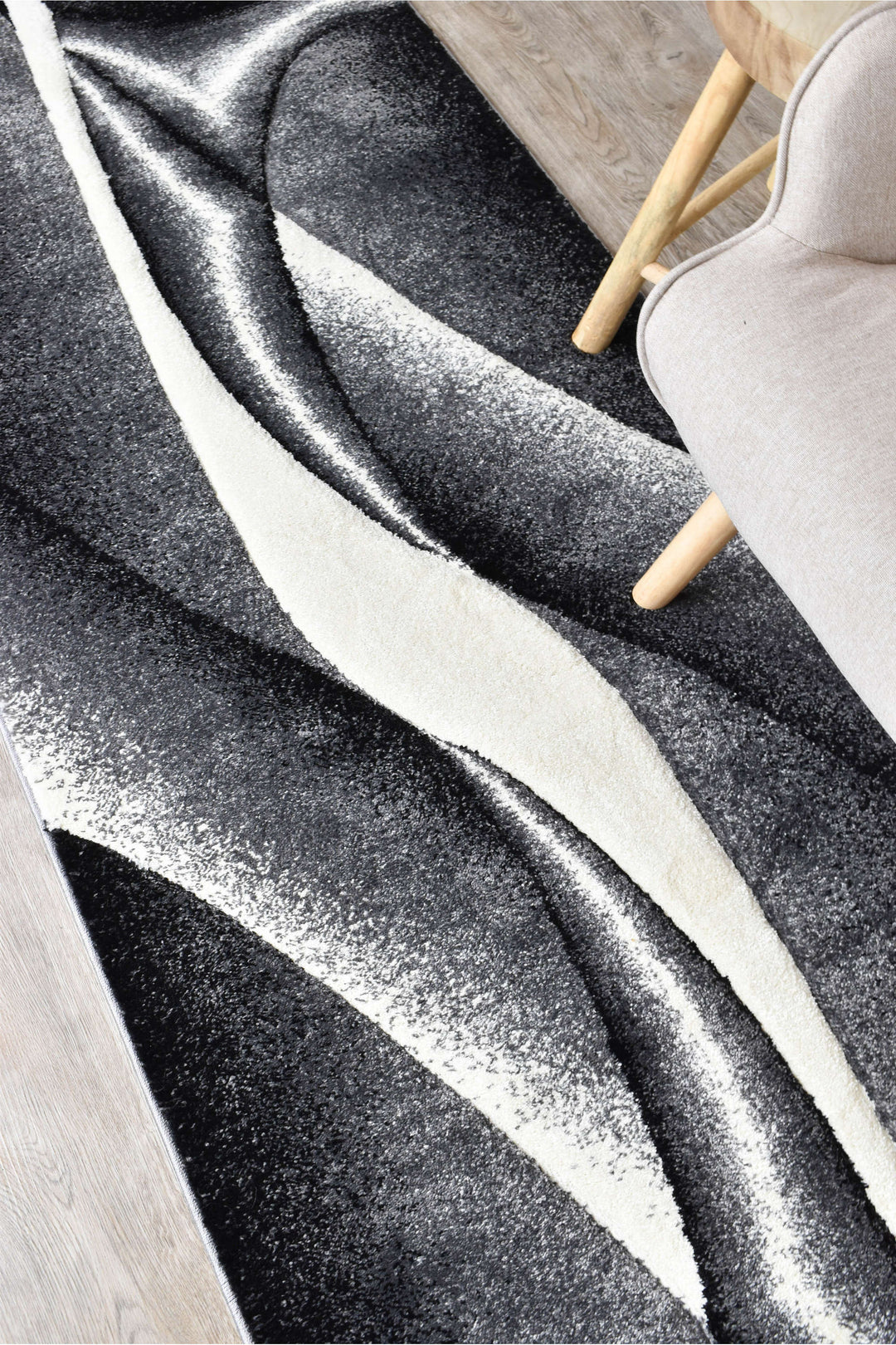 Novas Light Grey Dark Grey Runner - Turkish-inspired hallway runner rug from Treasures of Turkey