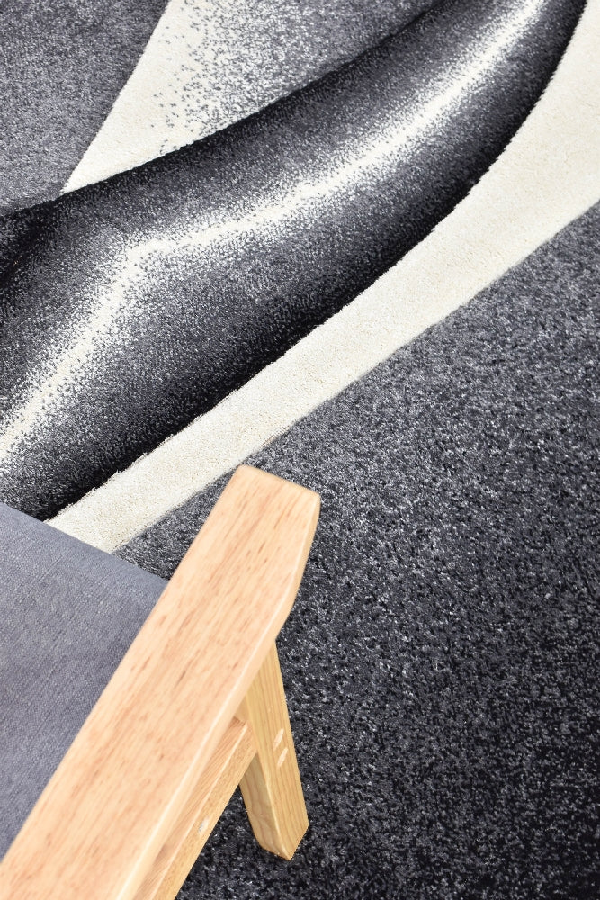 Novas Light Grey Dark Grey Rug - Turkish-inspired modern rug from Treasures of Turkey